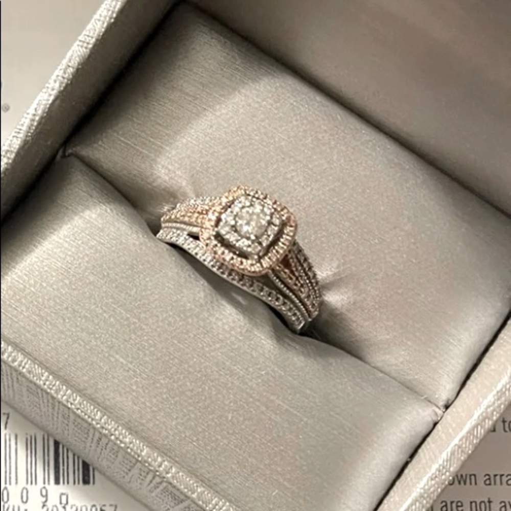 White and Rose Gold Diamond Ring